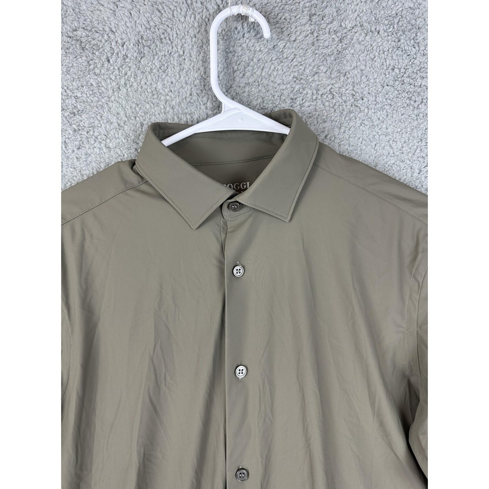 Boggi Milano B Tech Shirt Mens Small Olive Green Stretch Golf Up Performance